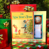 New years tree, O new years tree, Oh new years tree, Oh new year's tree, new year's tree, decorating kit for christmas tree into a new year tree, holiday children's book, ornament, wish holder ornament, wish lists, party hats, tree topper, the new years tree